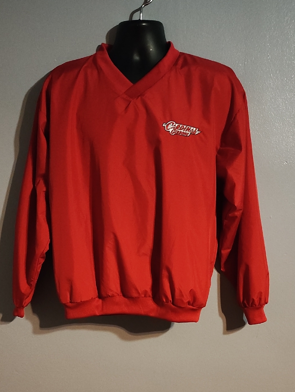 Augusta Sports wear Men's Red Pullover Windbreaker with Chest Logo